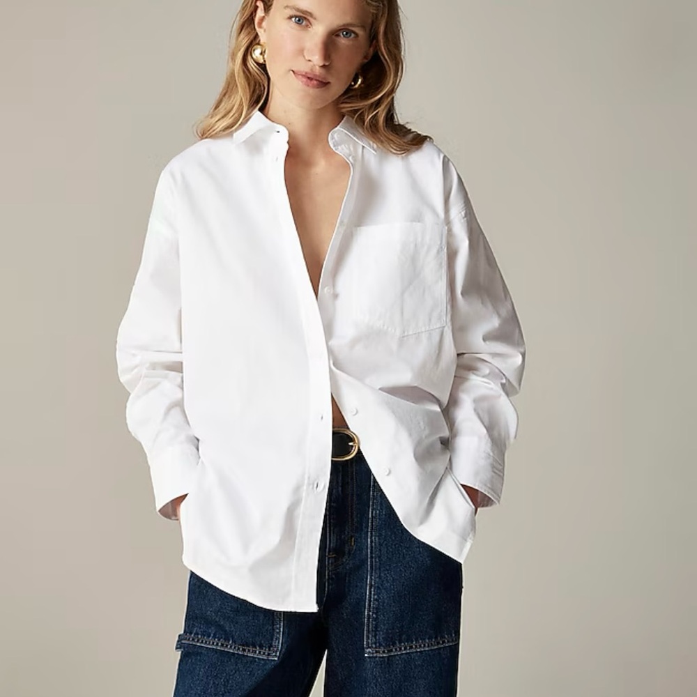 Classic White Button-Up Shirt - Women's Relaxed Fit - Etienne
